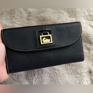 Dooney & Bourke Black Pebbled Leather Wallet